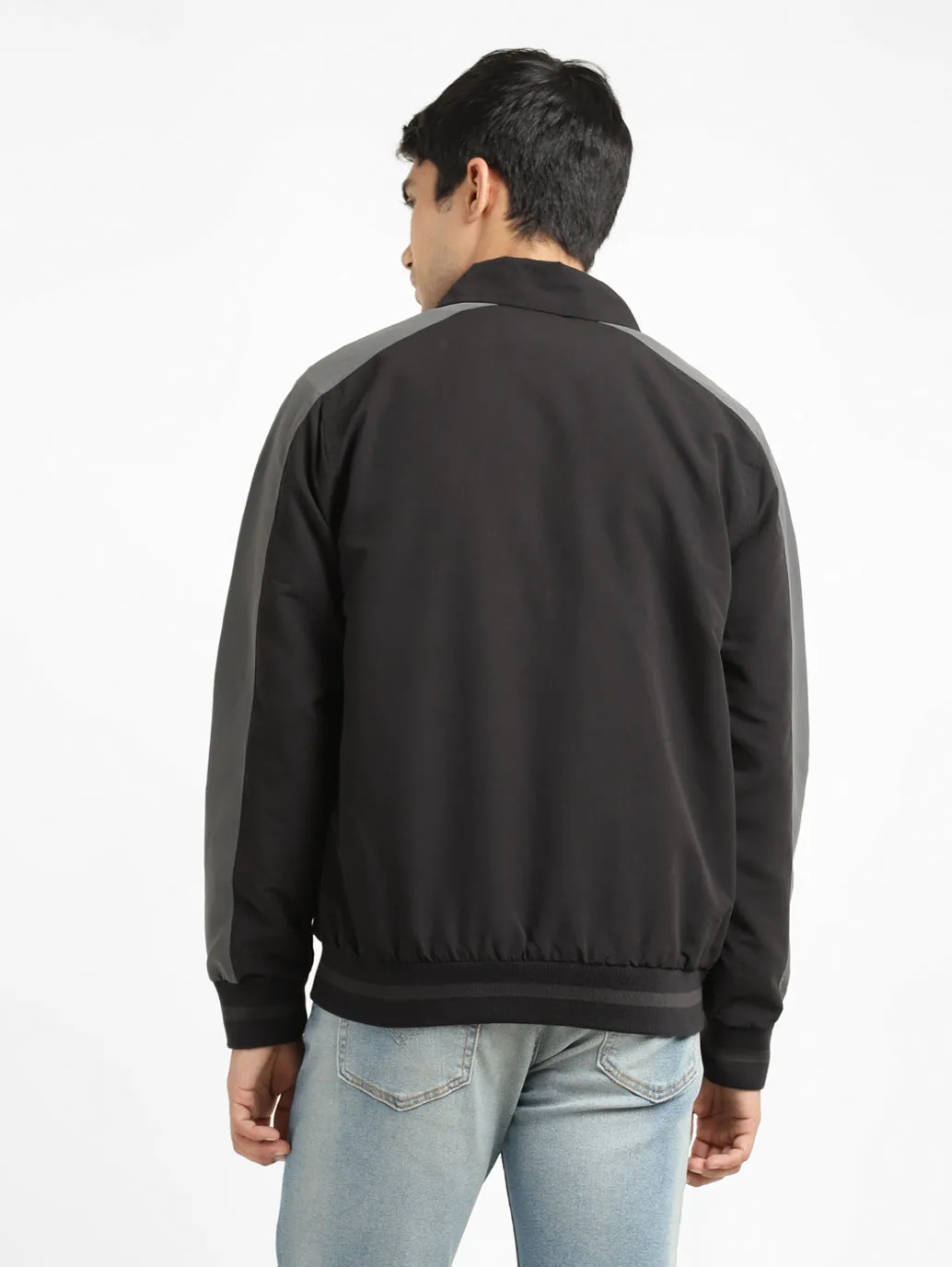 Men's Black High Neck Jacket