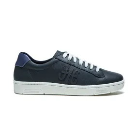 Men's Honor Black Blue Logo Leather Sneakers 08014-995