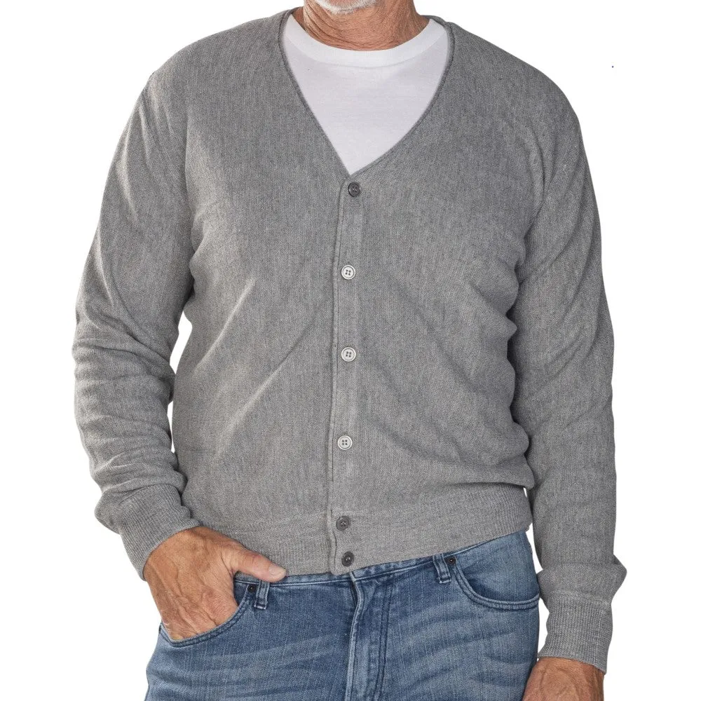 Men's Links Cardigan Sweater-Gray Heather