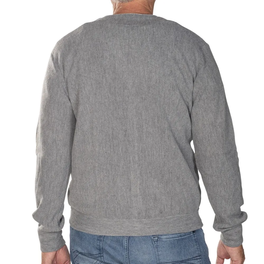 Men's Links Cardigan Sweater-Gray Heather