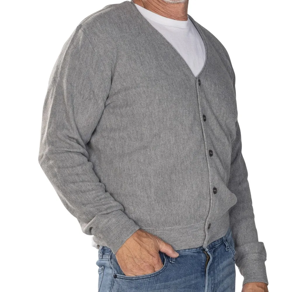 Men's Links Cardigan Sweater-Gray Heather