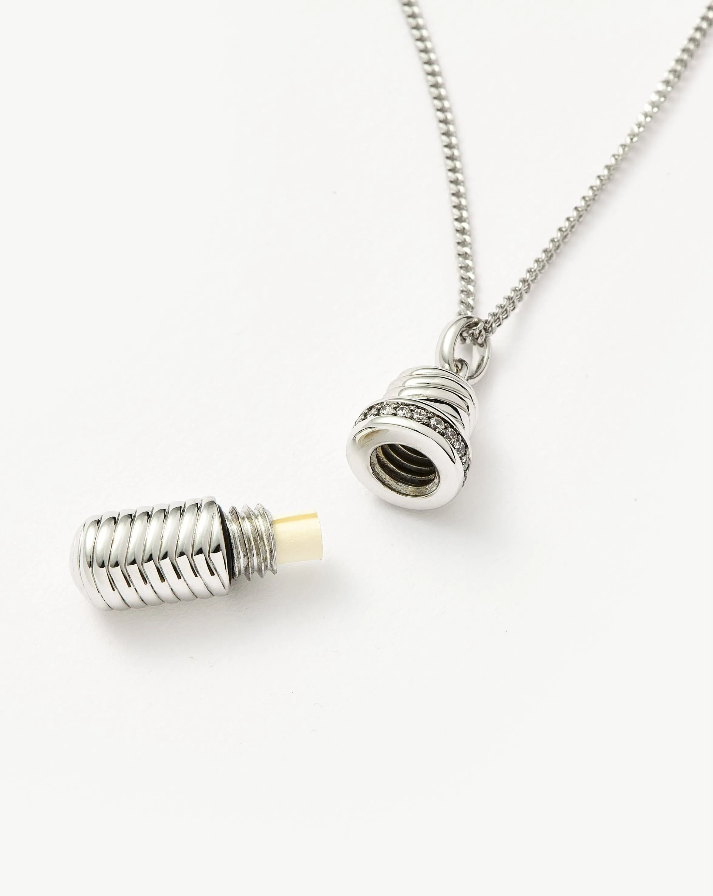 Message in a Bottle Ridge Pendant Necklace | Silver Plated