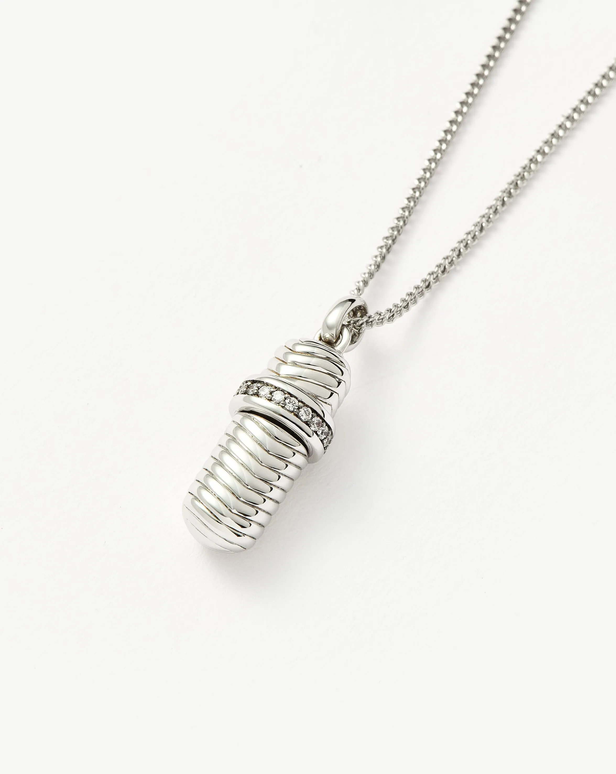 Message in a Bottle Ridge Pendant Necklace | Silver Plated