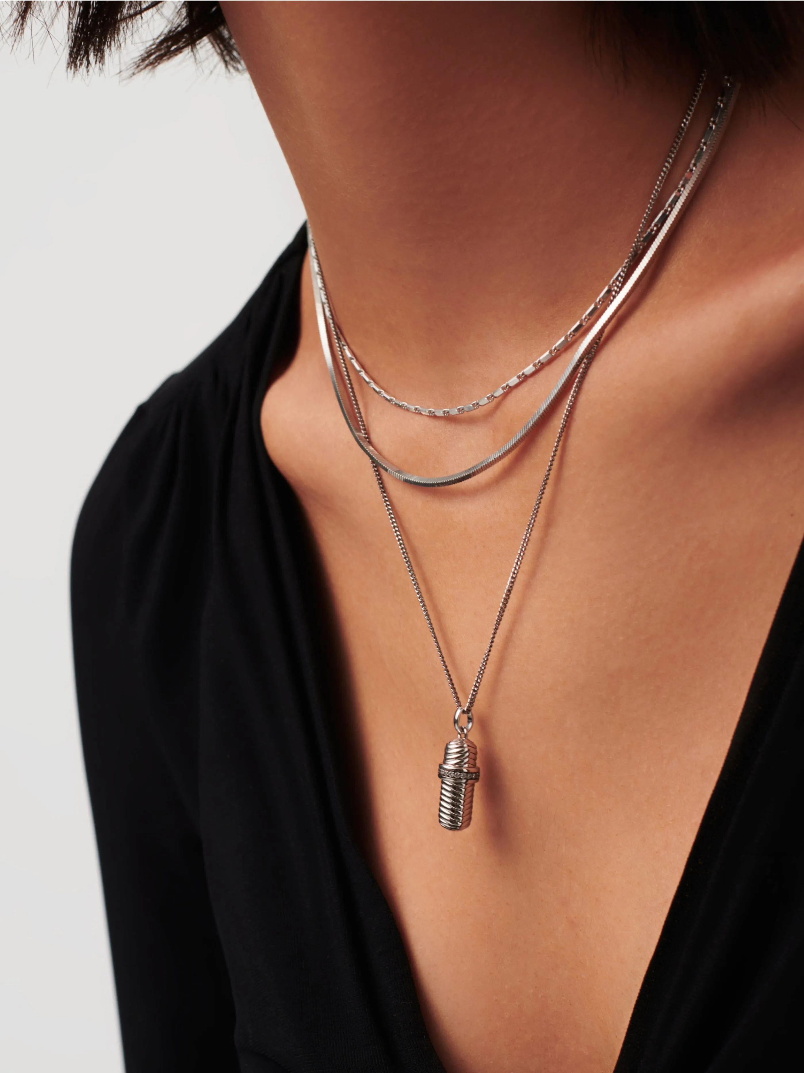 Message in a Bottle Ridge Pendant Necklace | Silver Plated