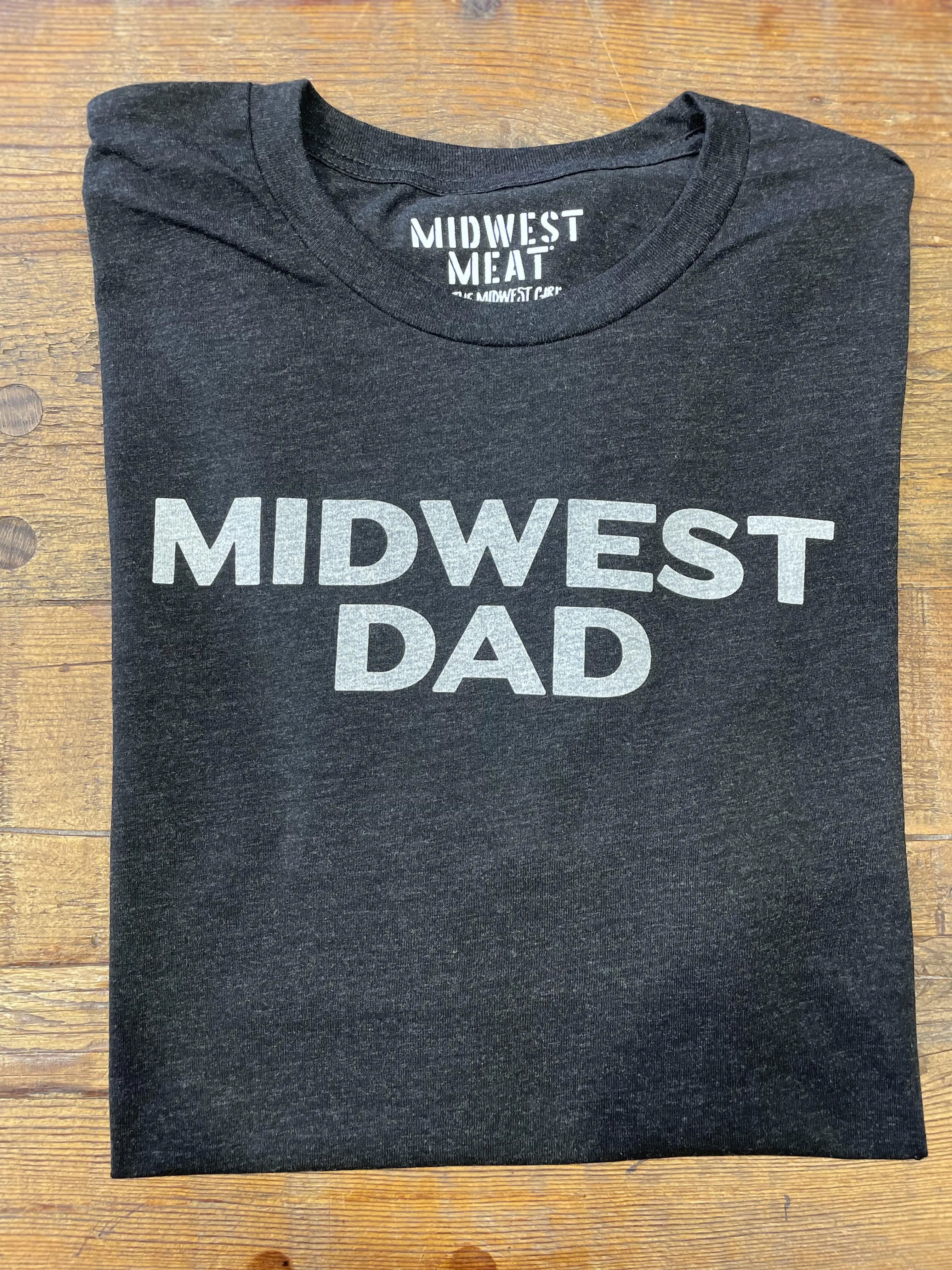 Midwest Dad Tee in Charcoal Black