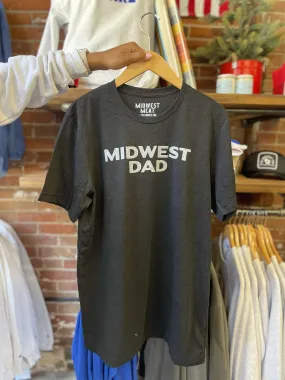 Midwest Dad Tee in Charcoal Black