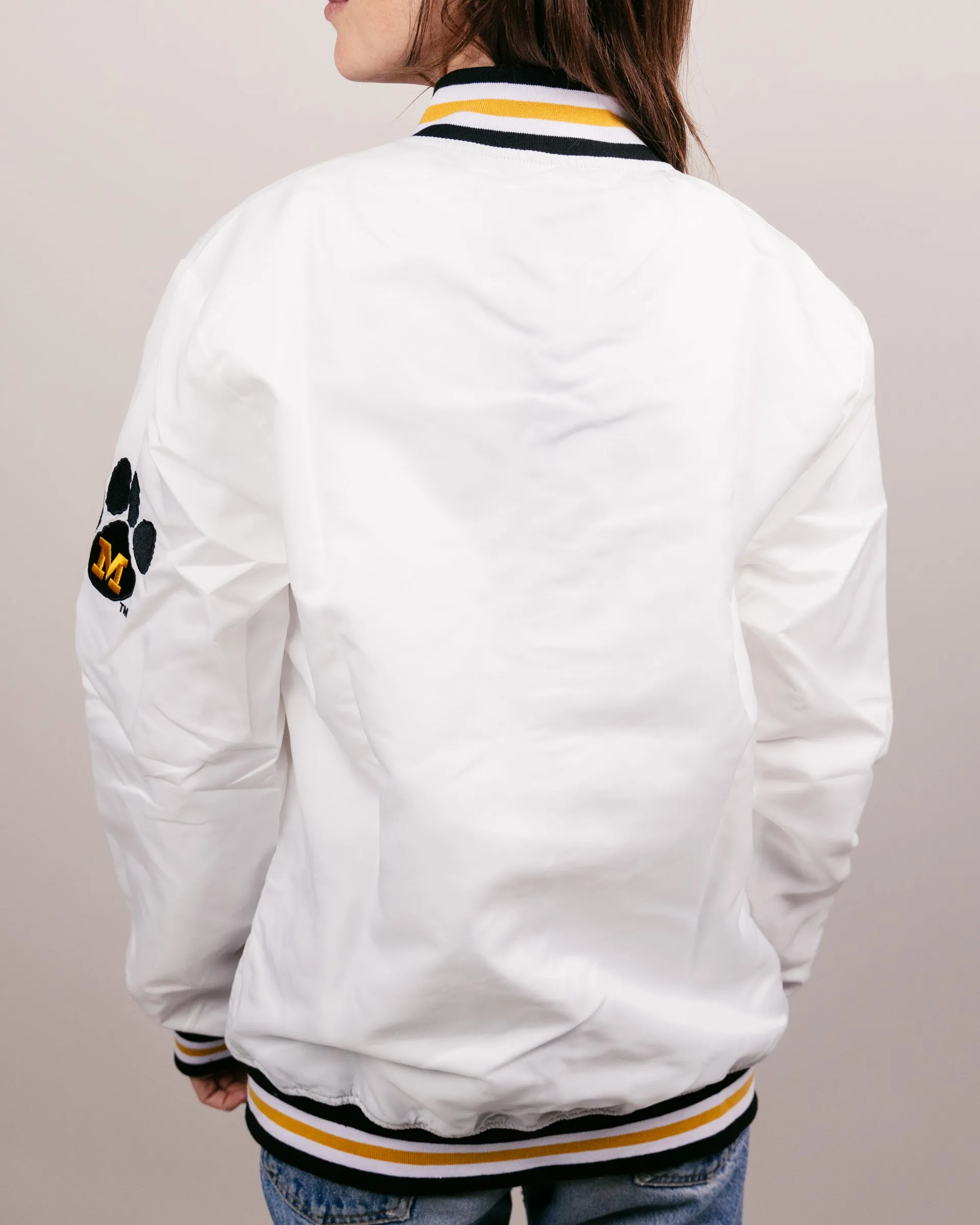 Missouri Tigers Paw Print White Varsity Jacket