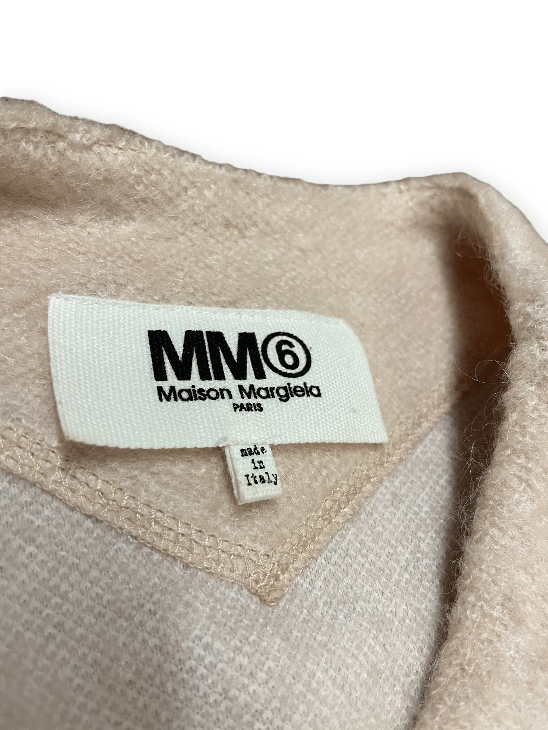 MM6 Maison Margiela Vintage Designer Hi-Low Fuzzy Knit Top with Belt Made in Italy