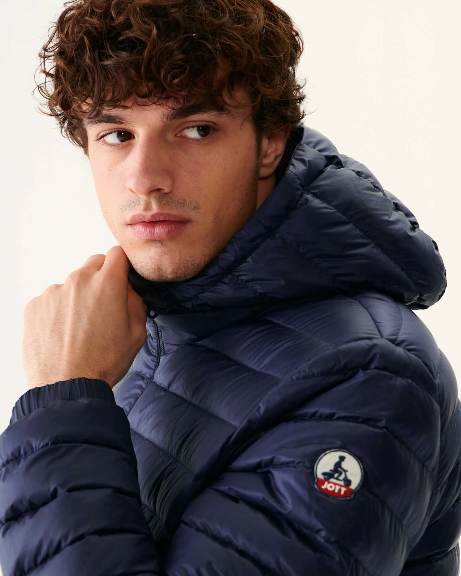 Navy Amsterdam long reversible hooded puffer jacket