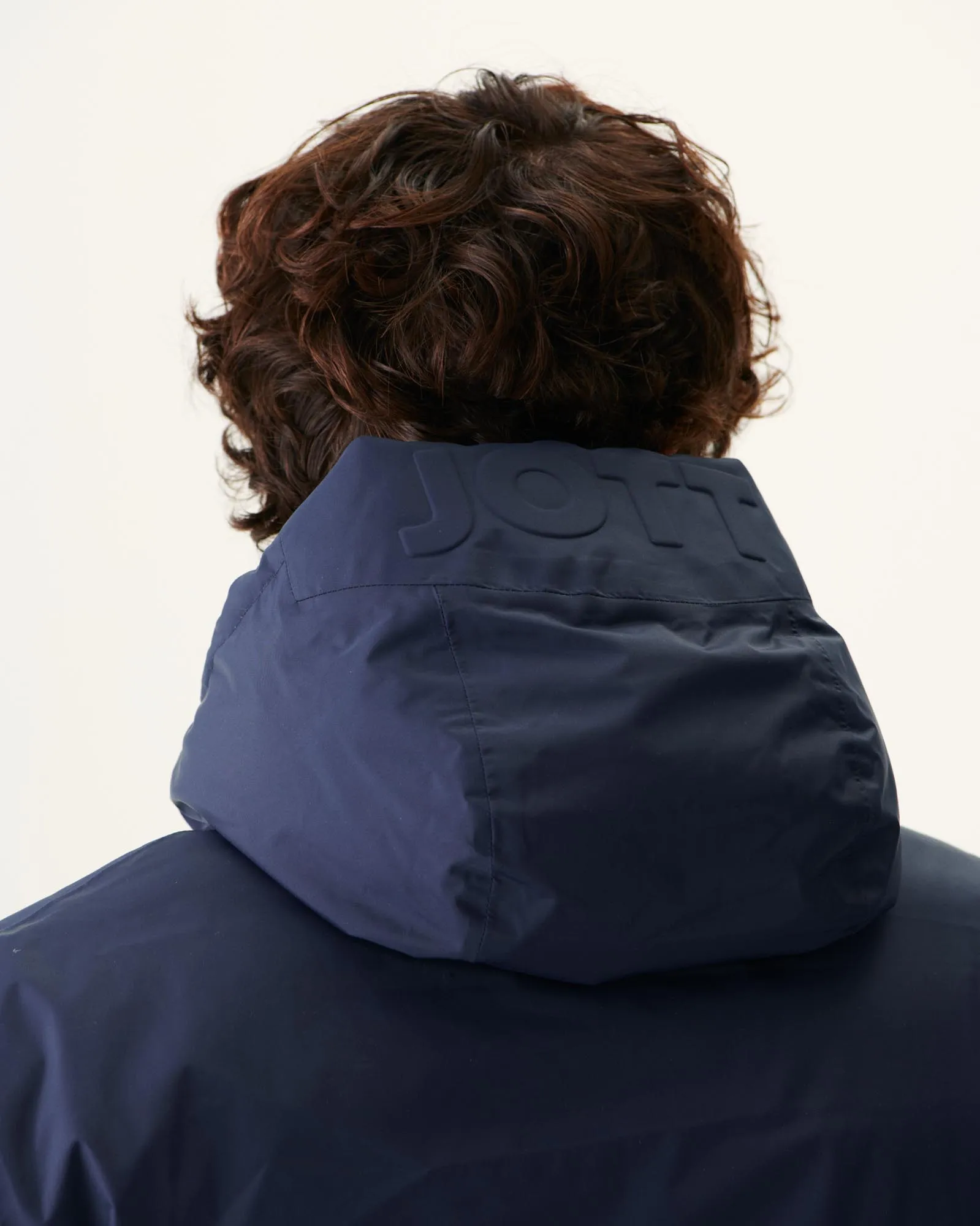 Navy Amsterdam long reversible hooded puffer jacket