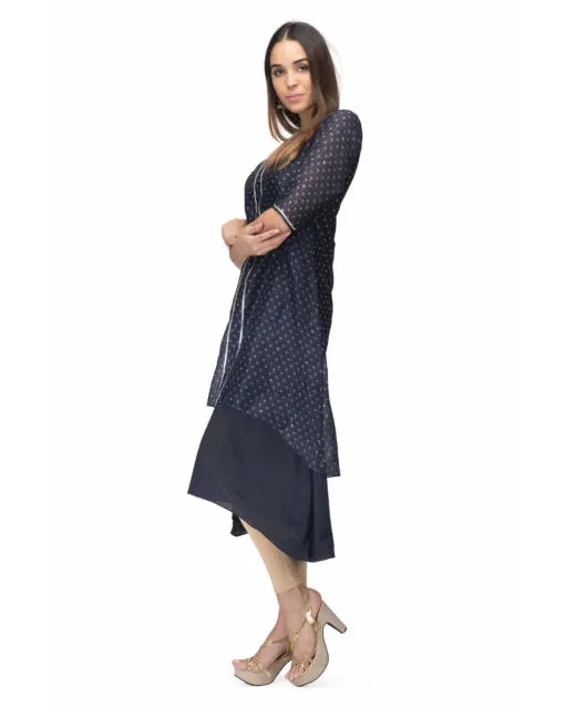 Navy Chanderi Marina Dress