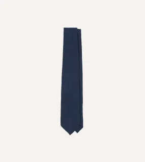 Navy Hand Rolled Large Knot Grenadine Tie