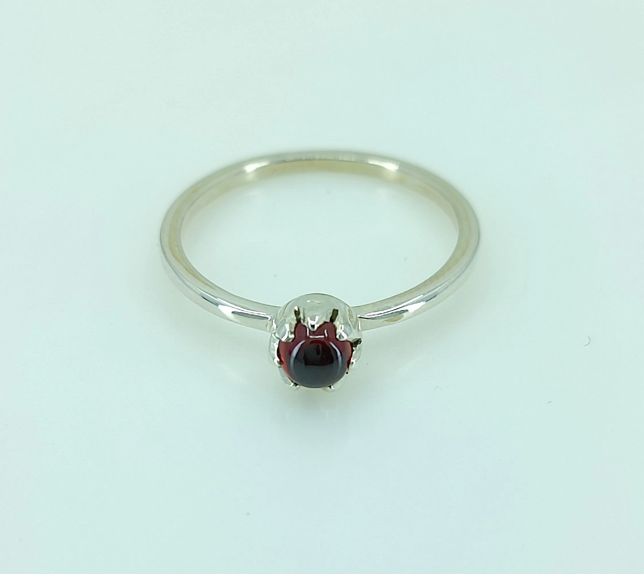 Navya Craft Garnet Silver Ring 925 Solid Sterling Silver Handmade Jewelry