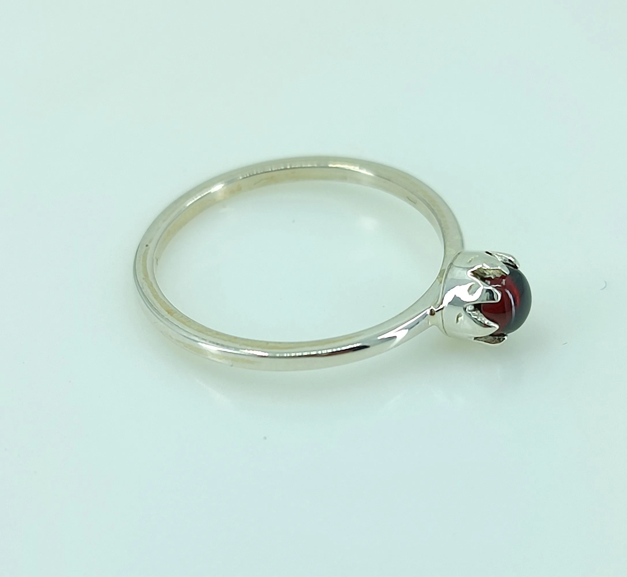 Navya Craft Garnet Silver Ring 925 Solid Sterling Silver Handmade Jewelry