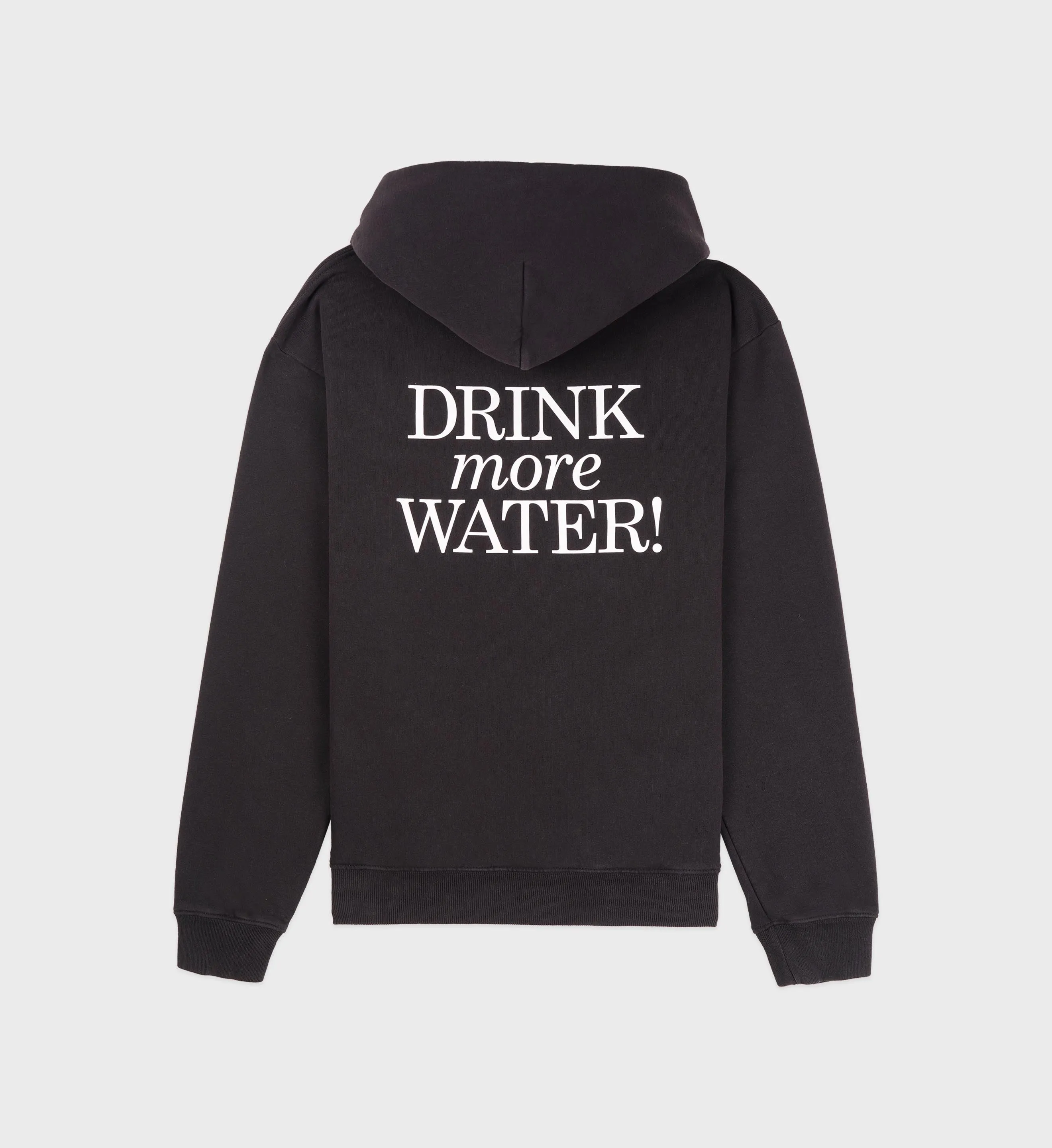 New Drink More Water Hoodie - Faded Black/White