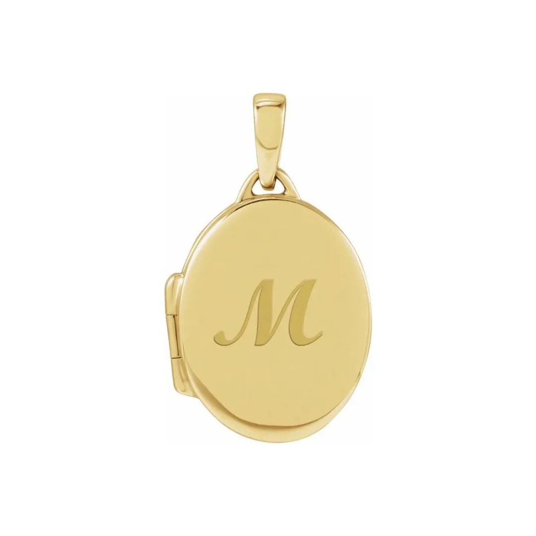 OVAL ENGRAVED PHOTO LOCKET PENDANT