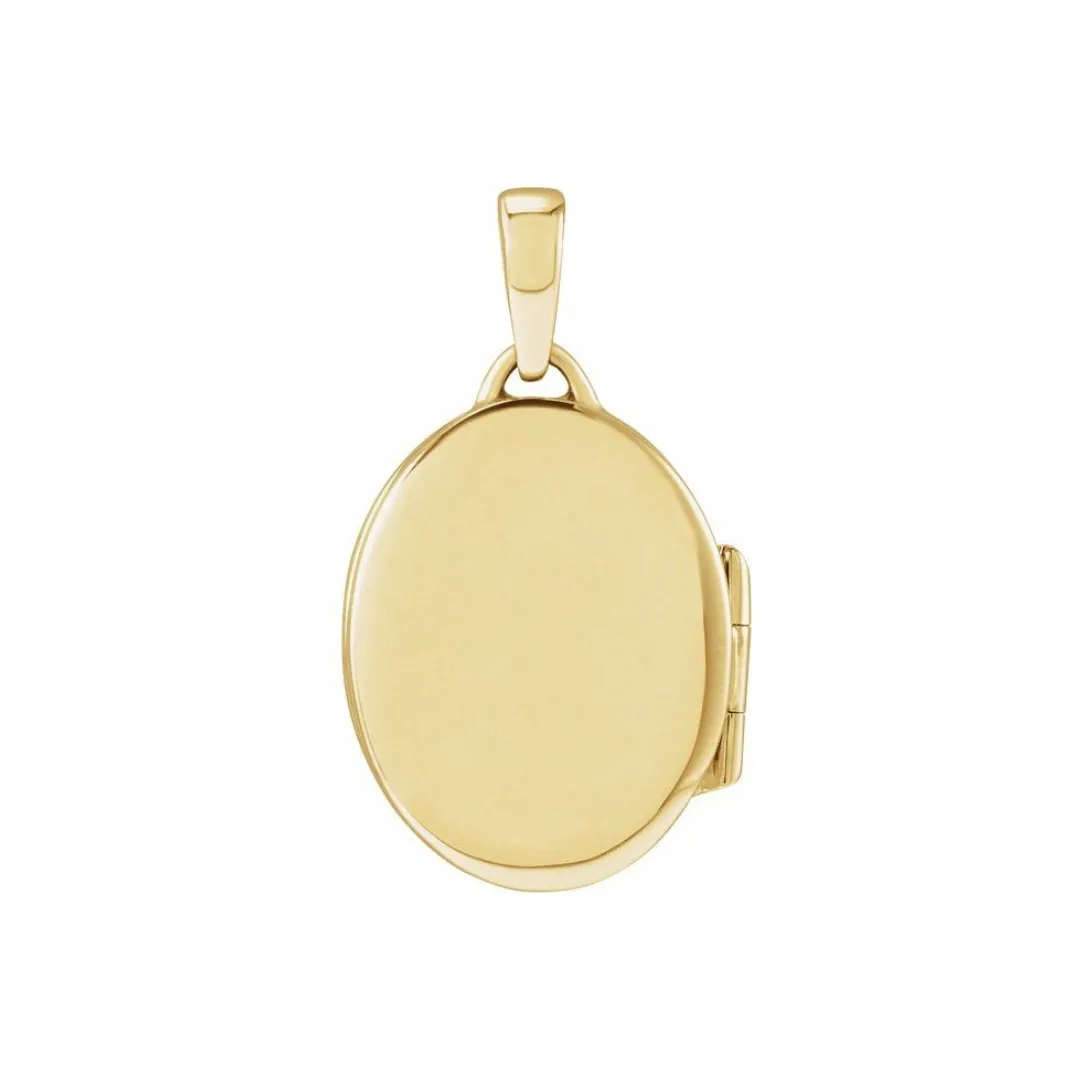 OVAL ENGRAVED PHOTO LOCKET PENDANT