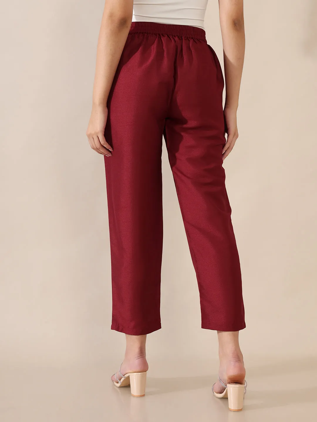 Pakeezah Maroon Trouser