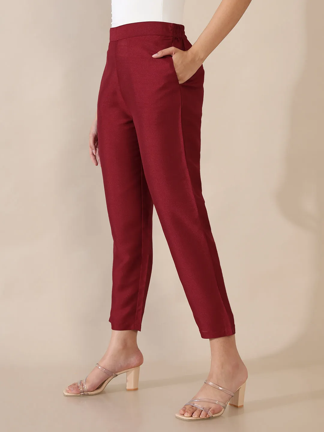 Pakeezah Maroon Trouser