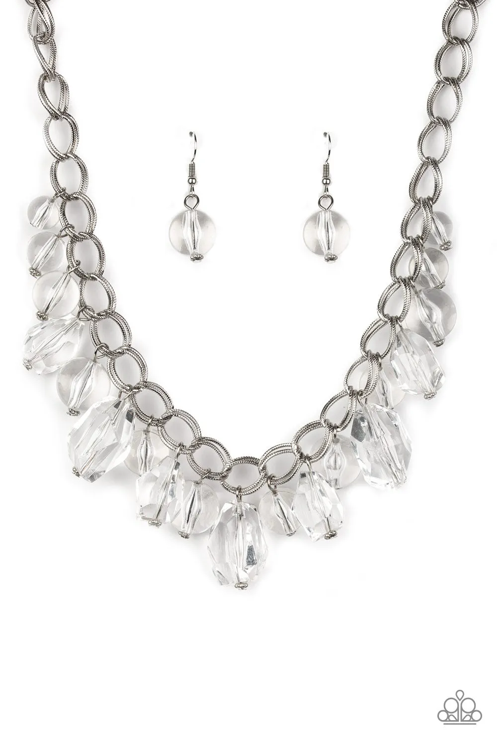 Paparazzi Gorgeously Globetrotter White Necklace Set