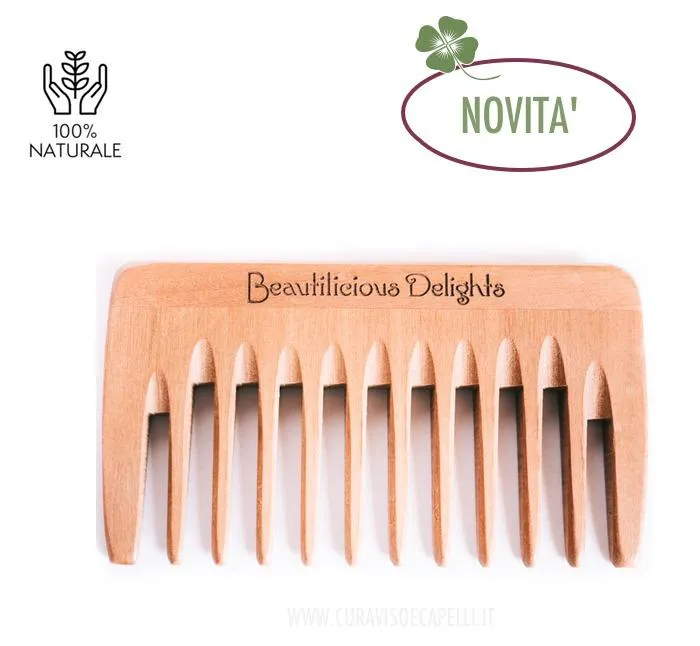 Pettine Capelli Coccola in Legno di Pero a denti larghi