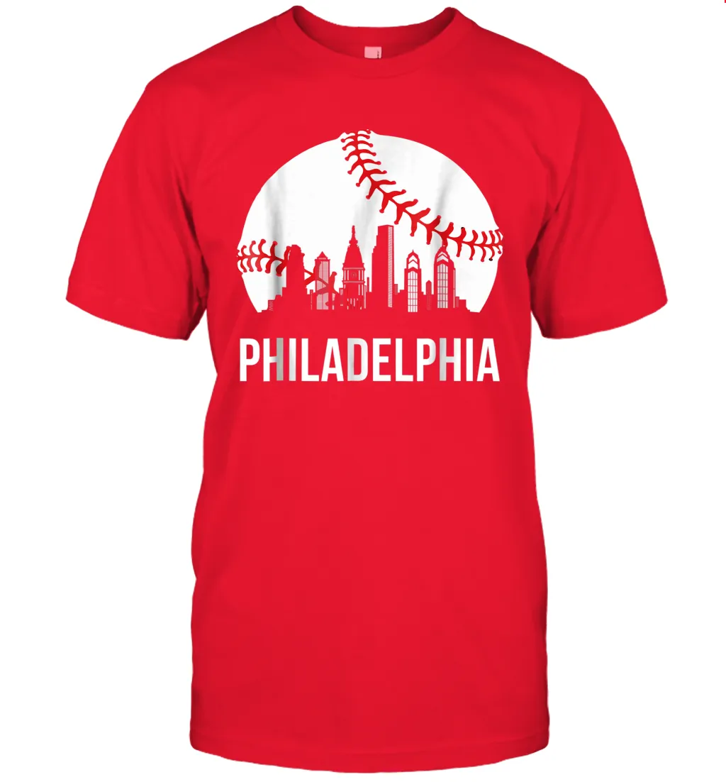 Philadelphia Downtown Baseball Philly Skyline T-Shirt