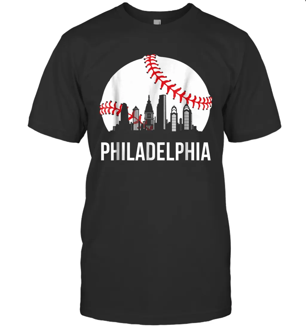 Philadelphia Downtown Baseball Philly Skyline T-Shirt