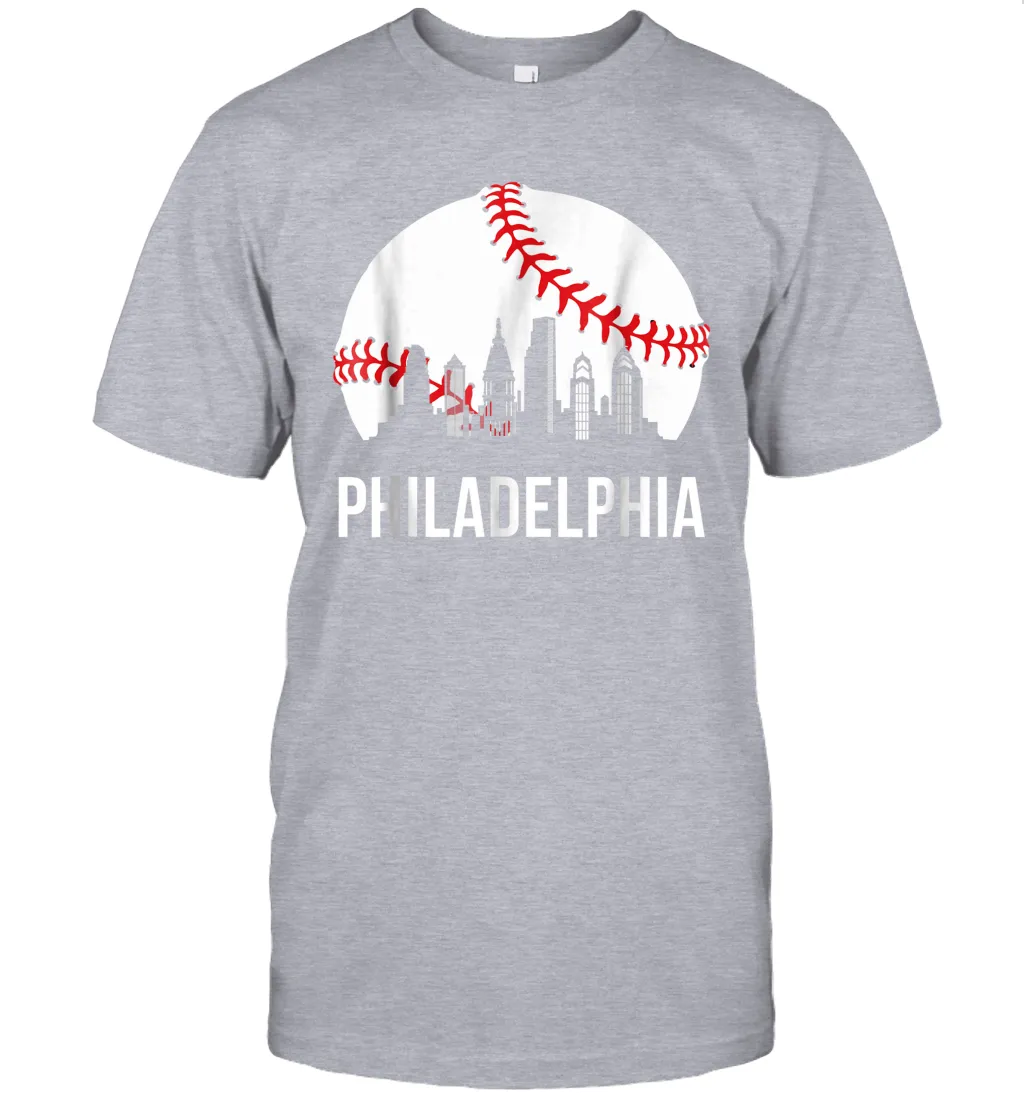 Philadelphia Downtown Baseball Philly Skyline T-Shirt