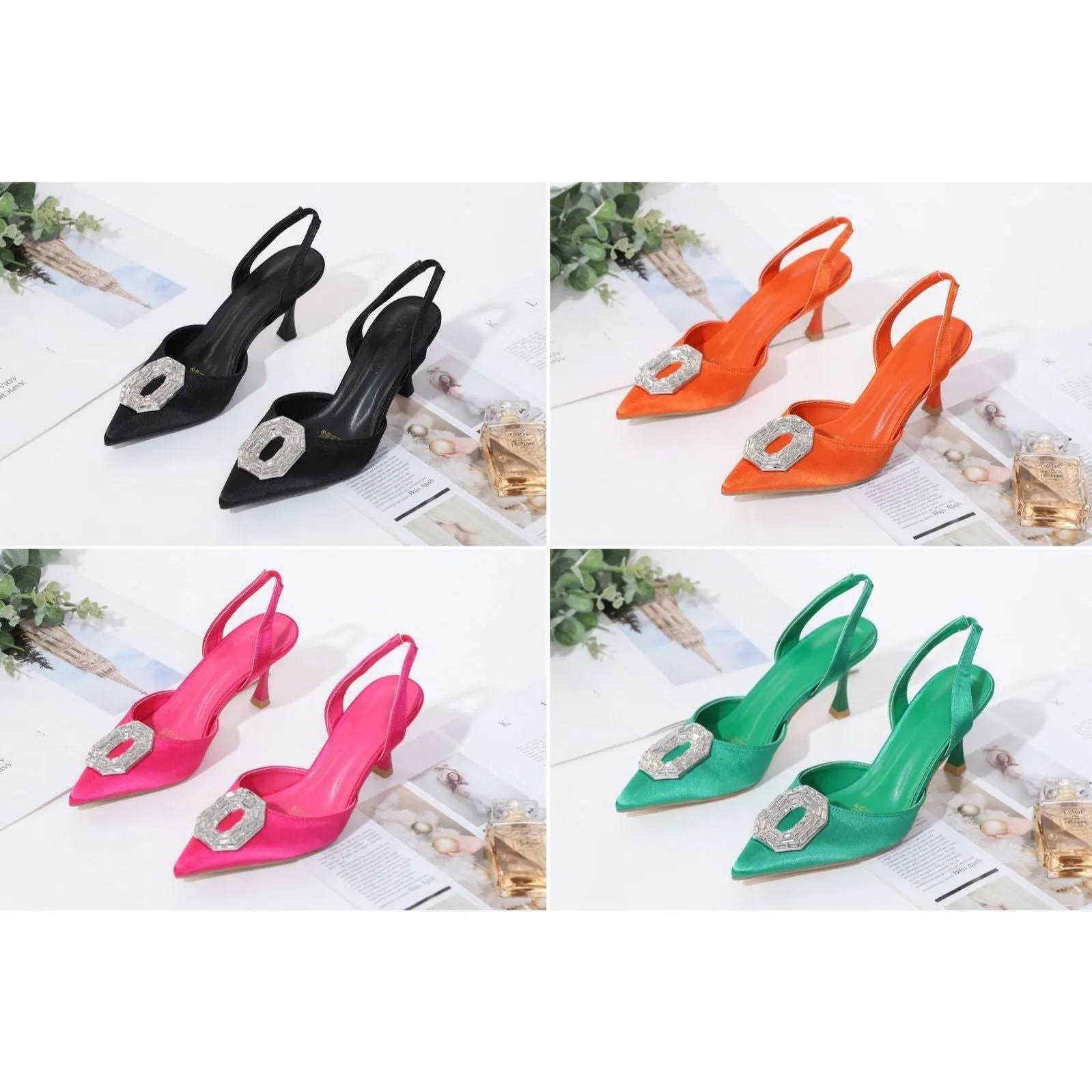 Pointed Toe Slingback Heel