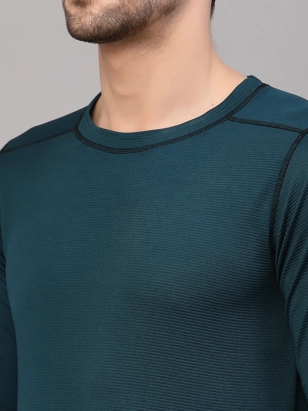 Poly Corduroy Round Neck T-Shirt