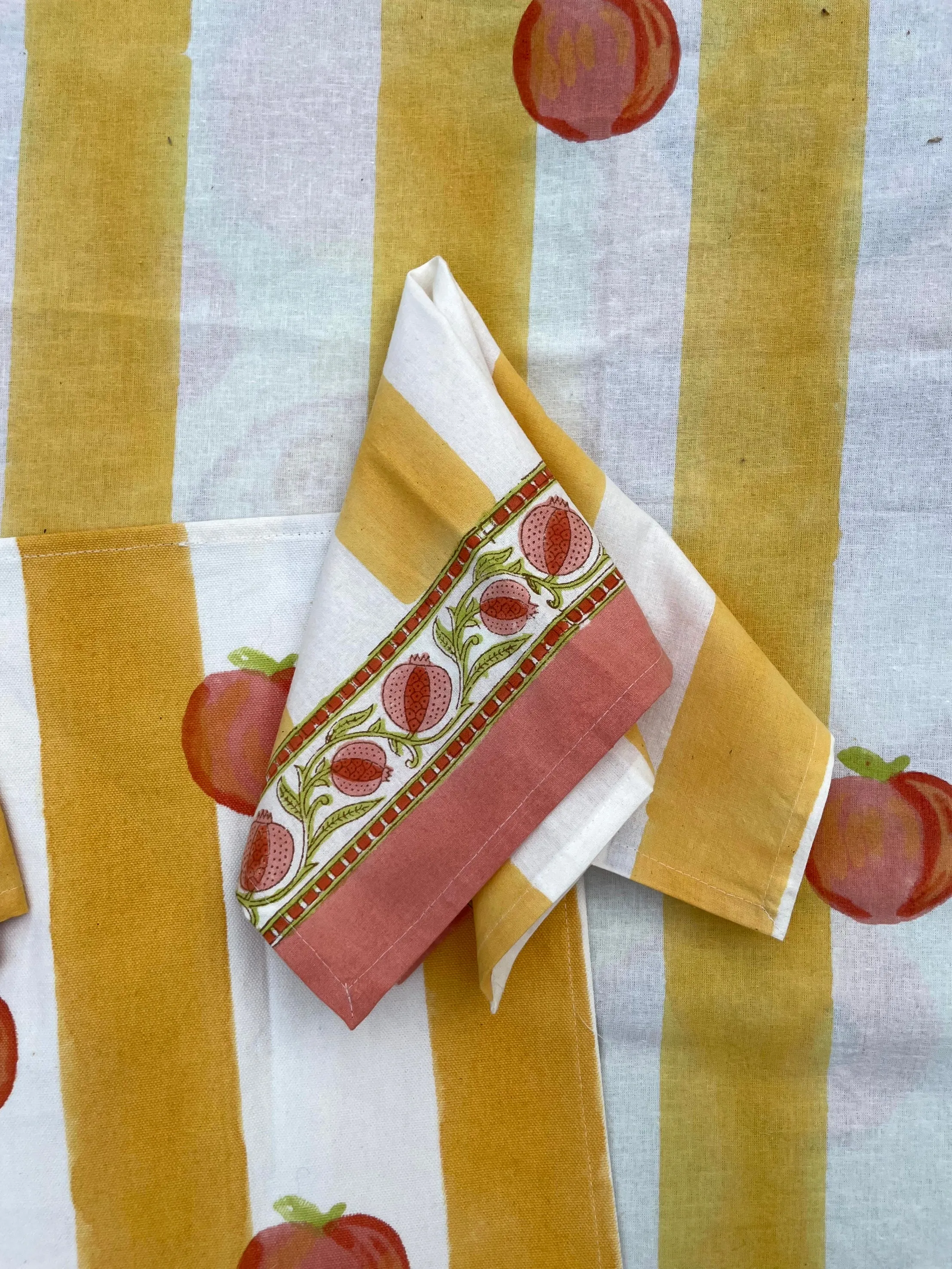 Positano Yellow Stripe Napkin Set