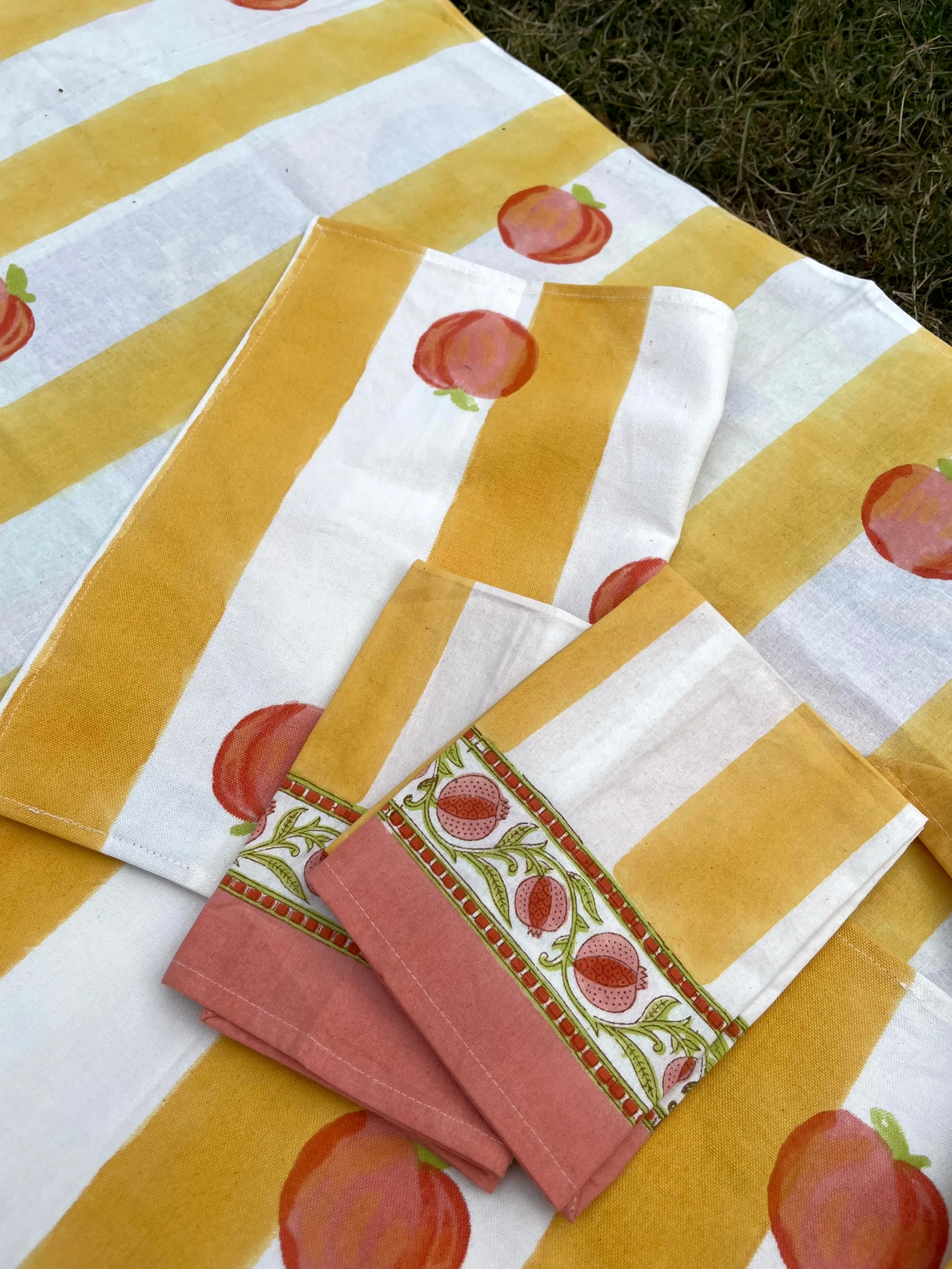 Positano Yellow Stripe Napkin Set