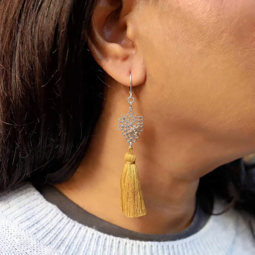 Queen Bee - Tassel Drop Earrings