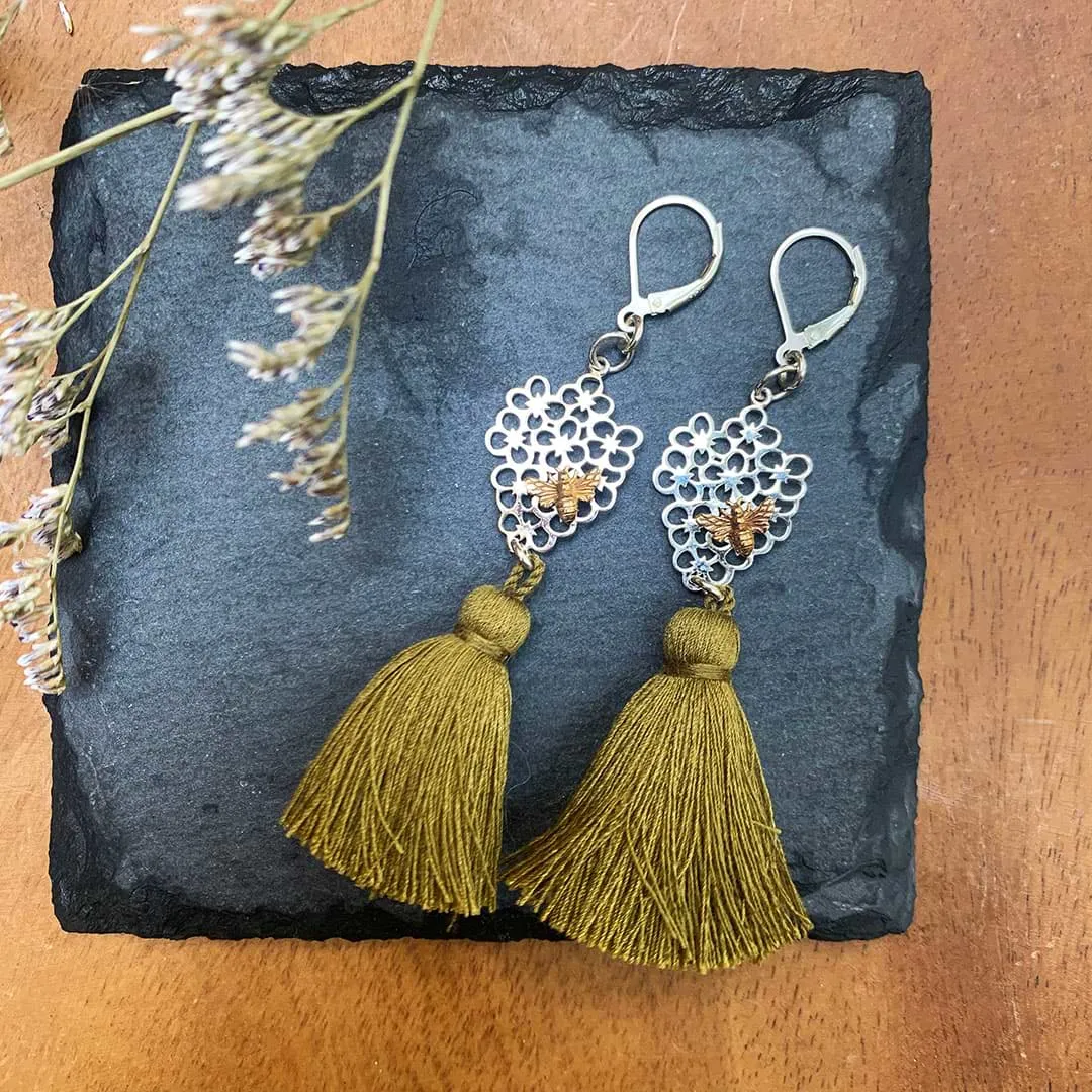 Queen Bee - Tassel Drop Earrings