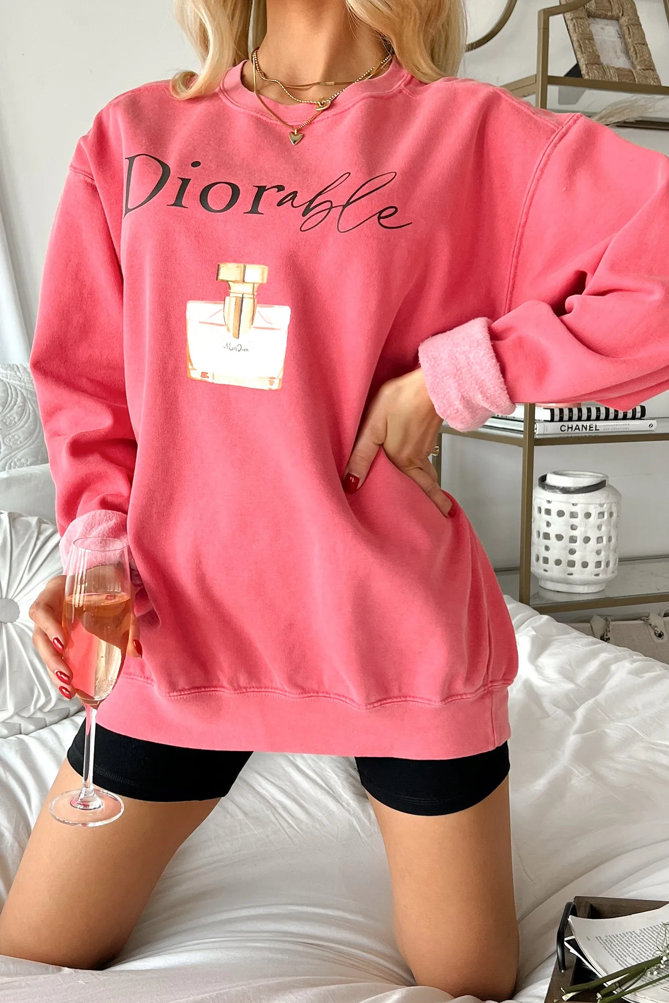 "Diorable" Parody Perfume Graphic Crewneck (Watermelon) - Print On Demand