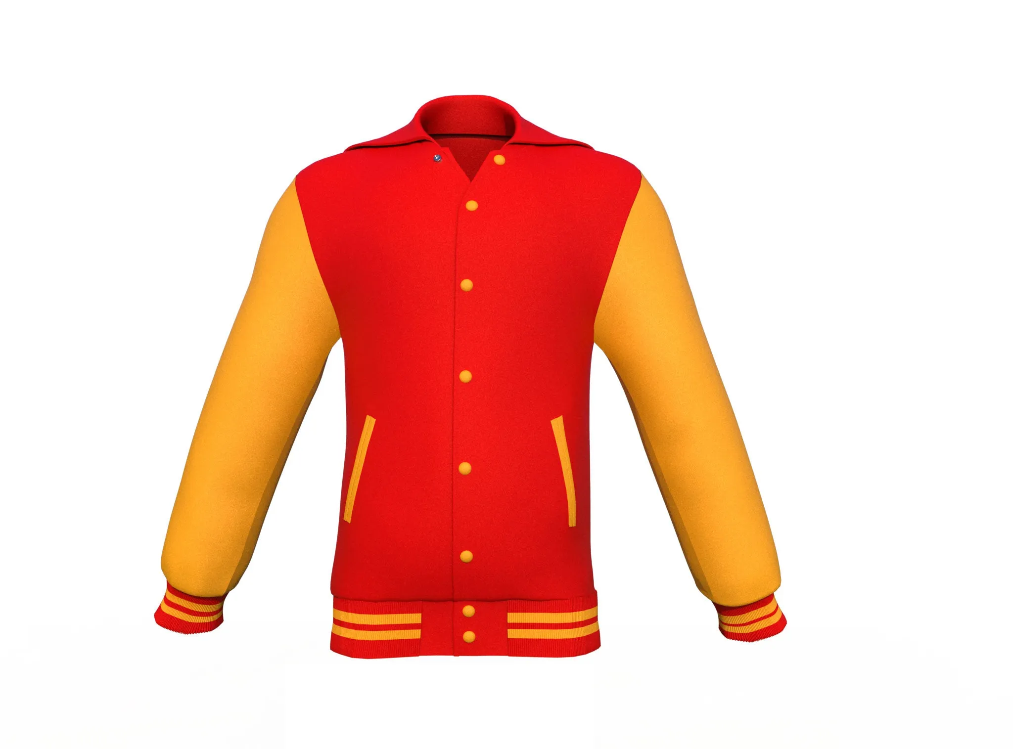 Red Varsity Letterman Jacket with Gold Sleeves