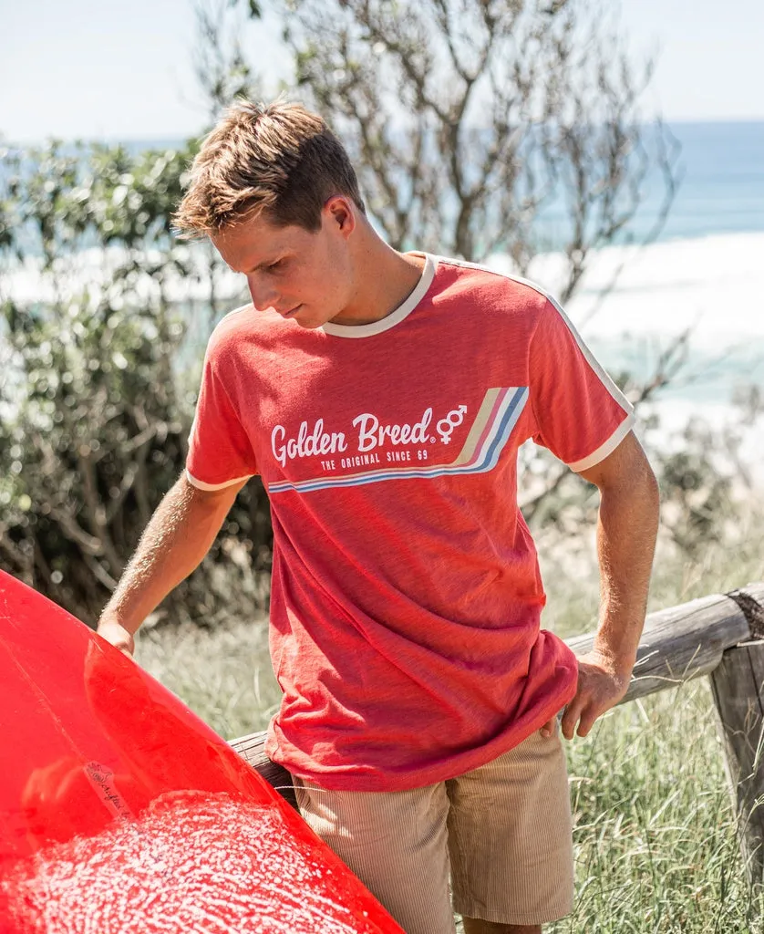 Retro Ringer Tee | Wash Red