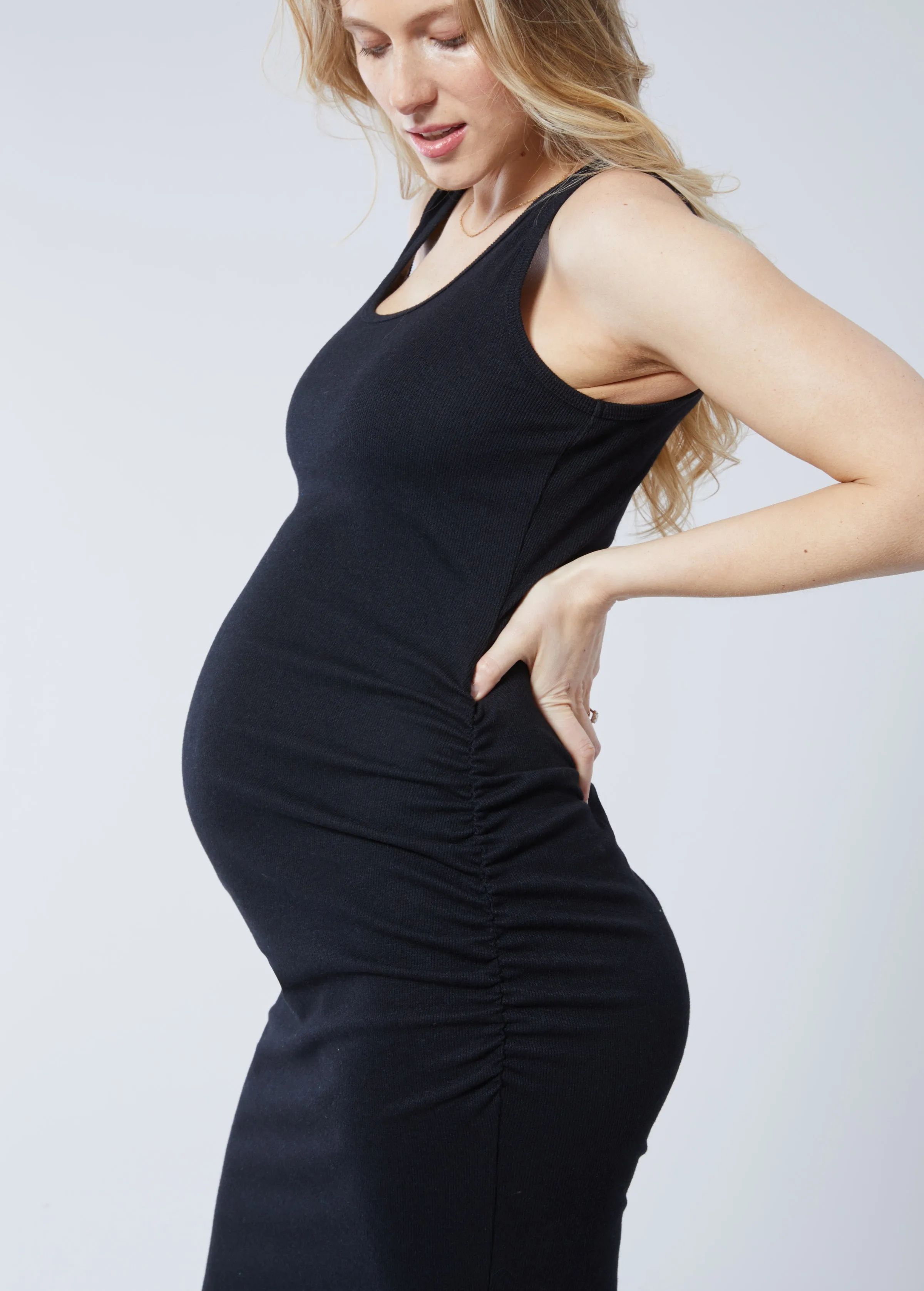 Rib Tank Midi Maternity Dress