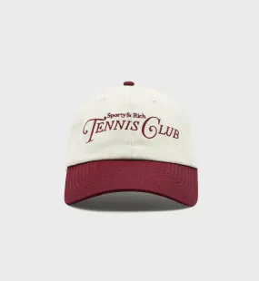 Rizzoli Tennis Hat - Off White/Merlot