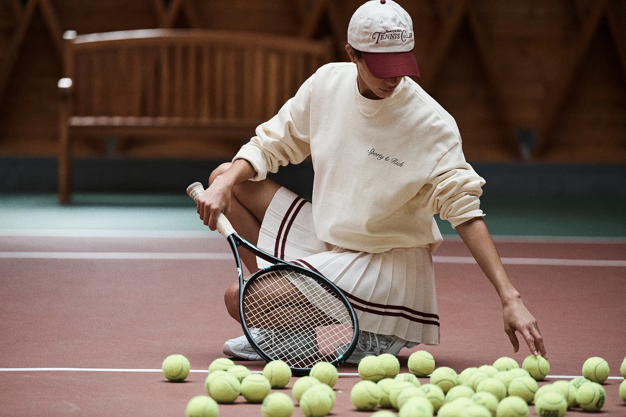 Rizzoli Tennis Hat - Off White/Merlot