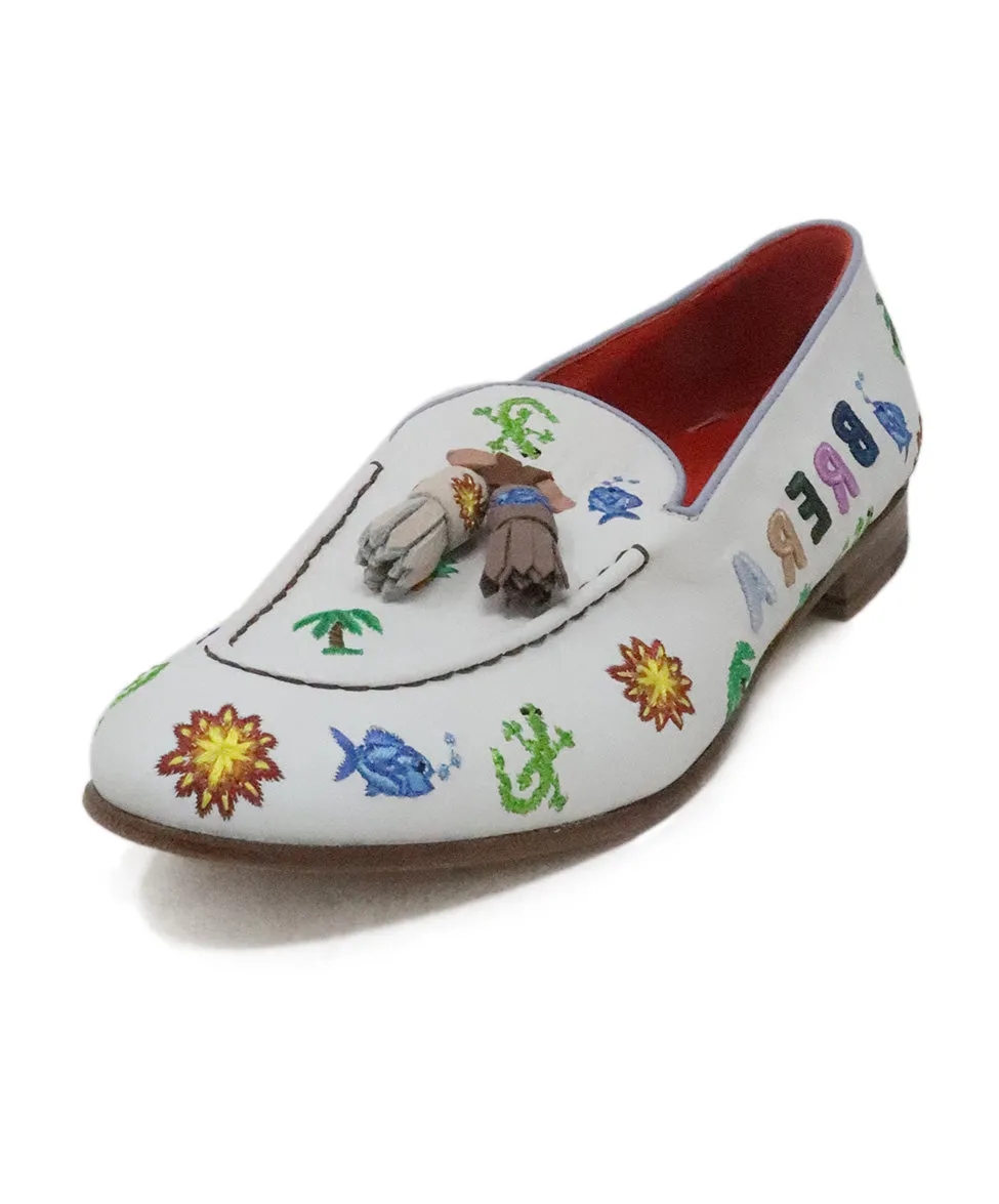 Rossetti White Flats w/ Multicolor Embroidery sz 8