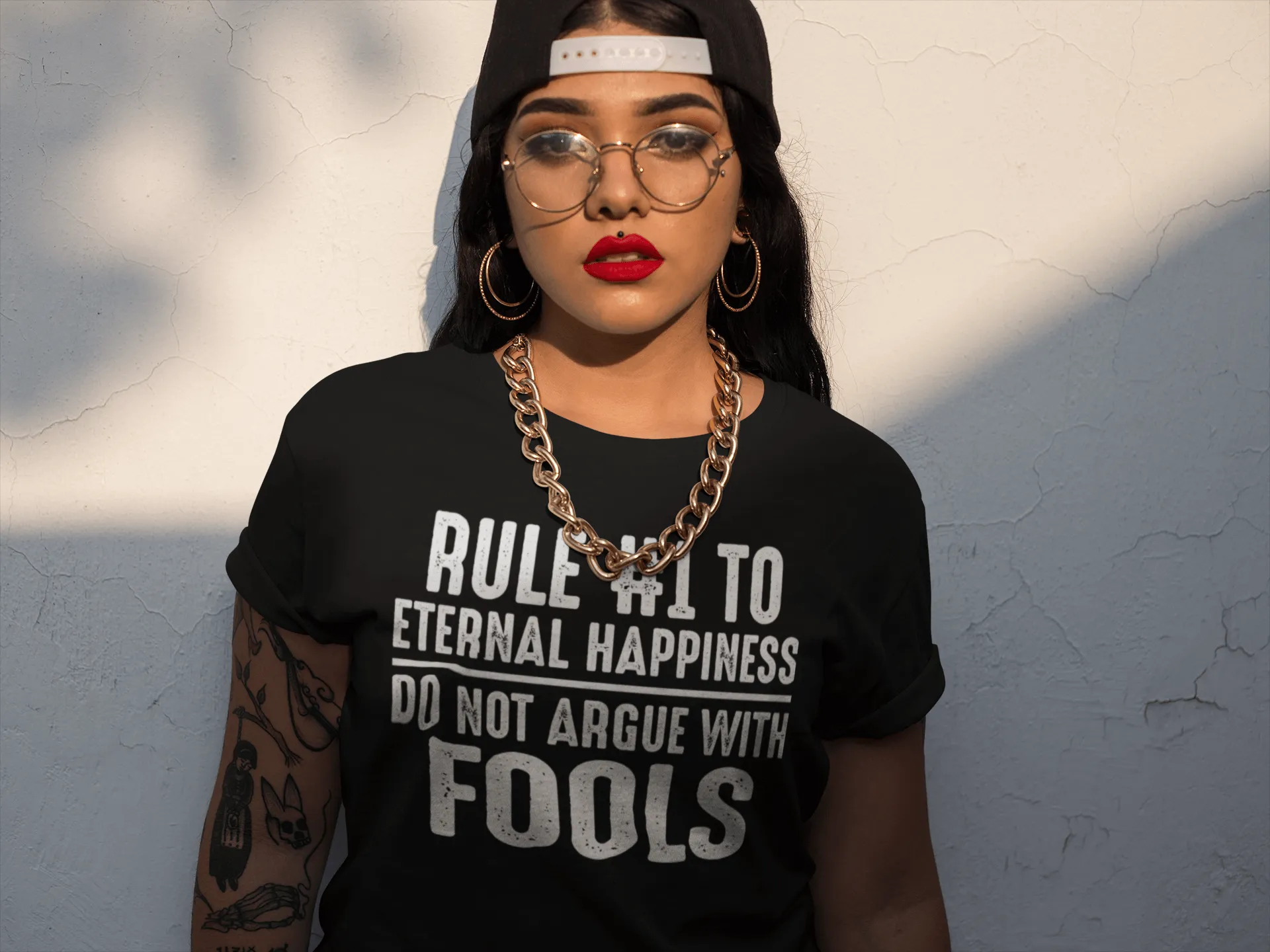 Rule #1 To Eternal Happiness -  Do Not Argue With Fools - Funny Tee