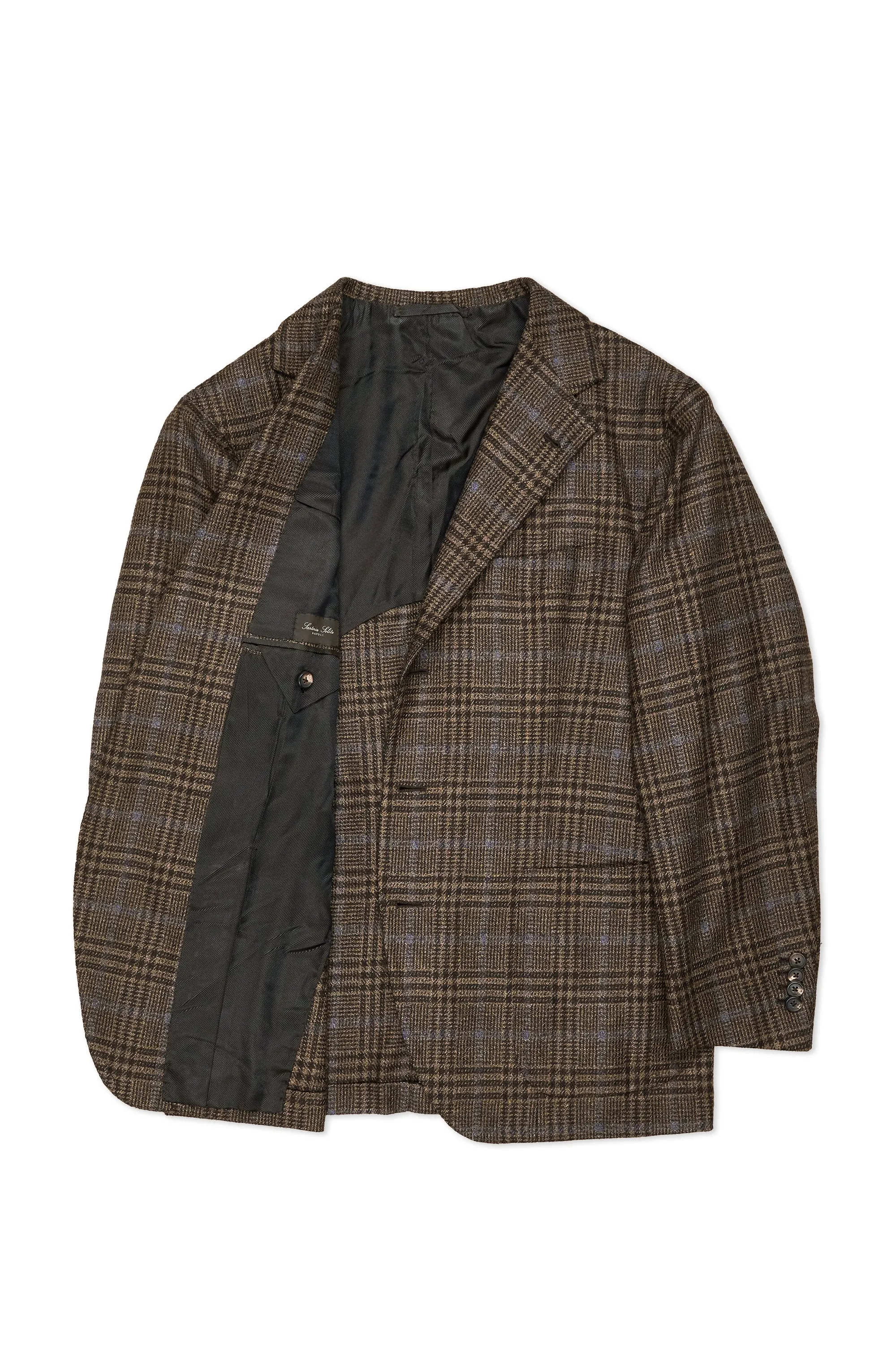 Sartoria Solito Brown/Blue Check Wool Sport Coat