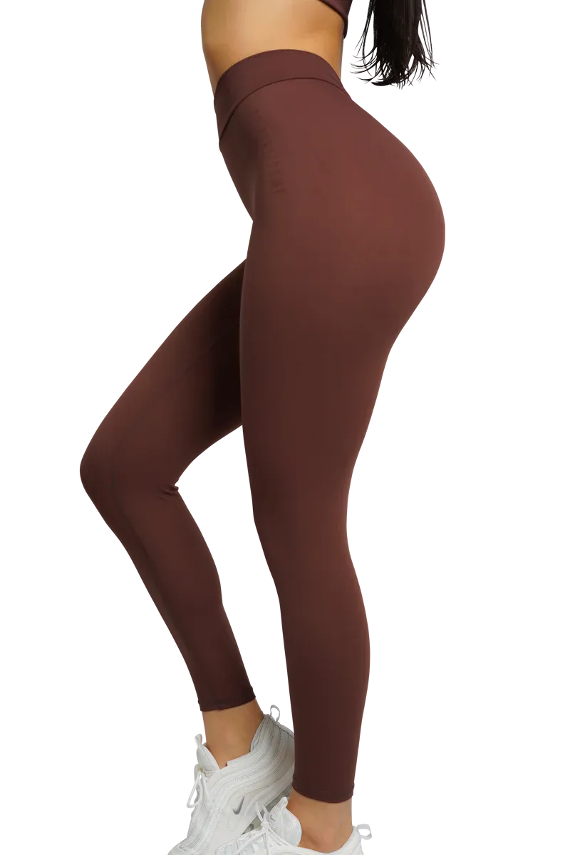 SCULPT V-BACK LEGGINGS - BROWN