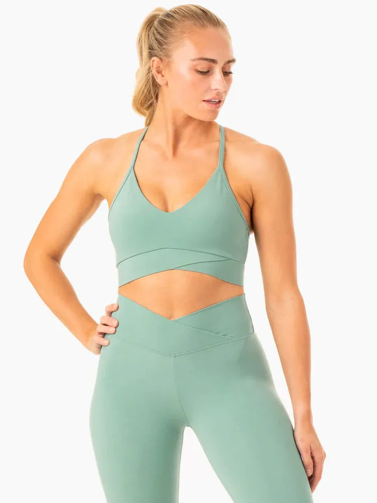 SERENE CROSS OVER SPORTS BRA GREEN