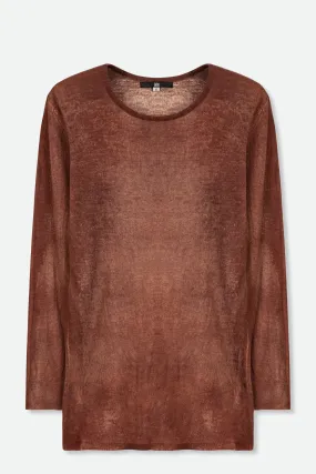 SHARA CREW TOP IN HAND-DYED LIGHTWEIGHT CASHMERE