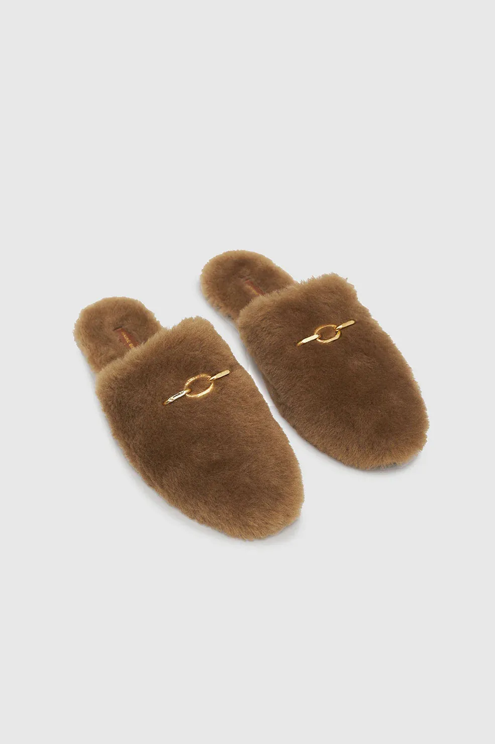 Shearling Mules - Camel