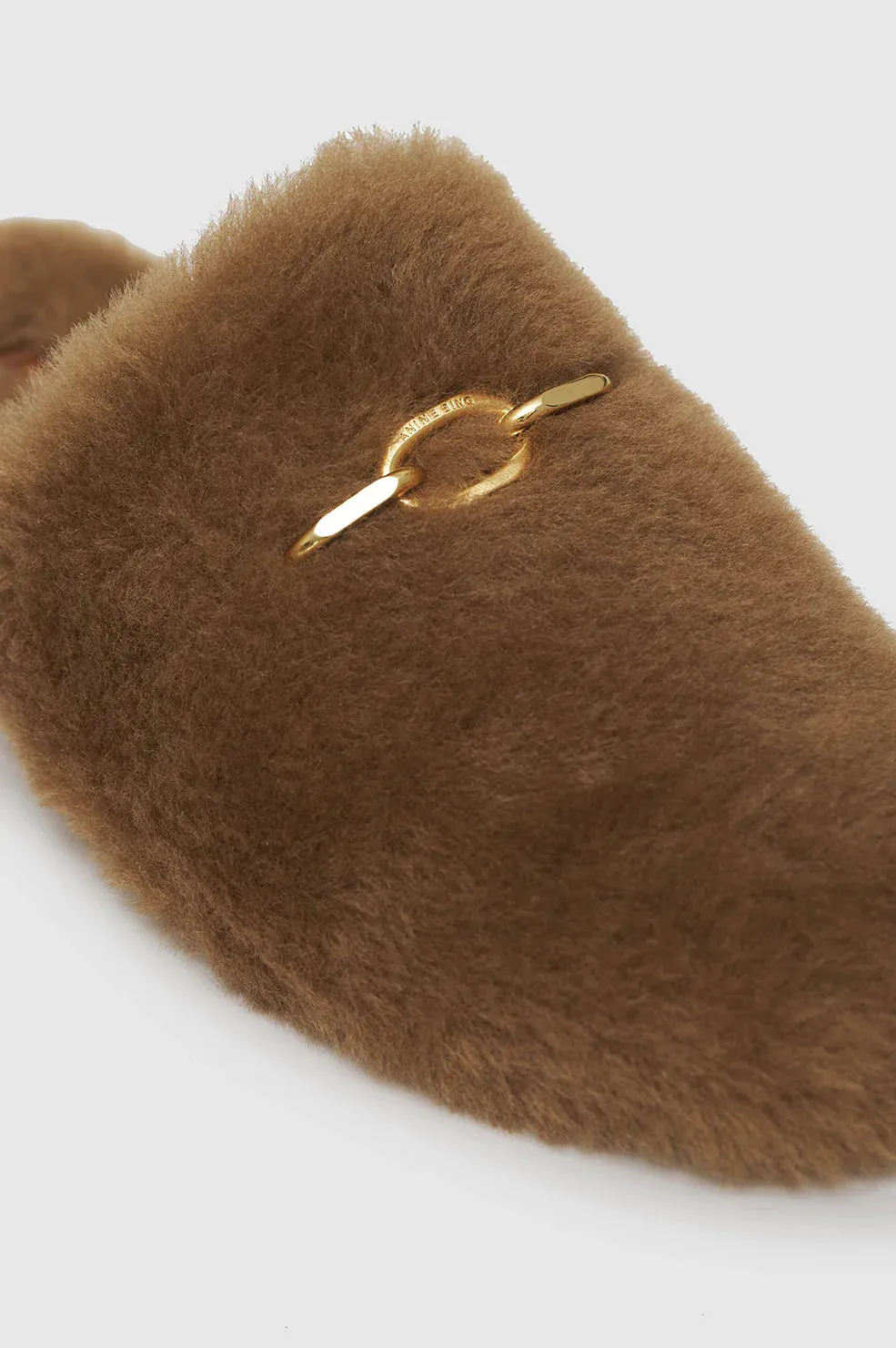 Shearling Mules - Camel