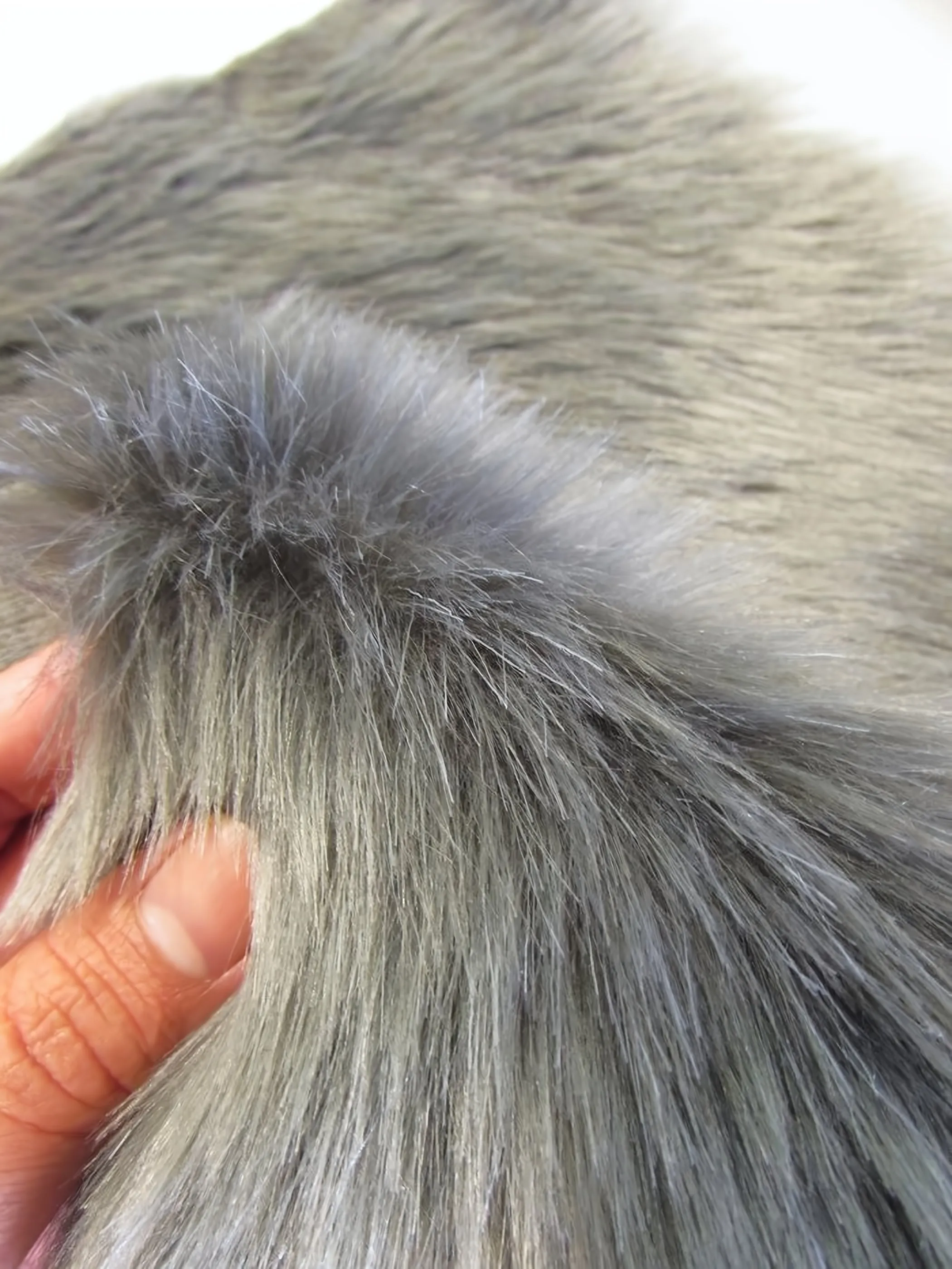 Short Shag Faux Fur Fabric / Charcoal / Sold By The Yard