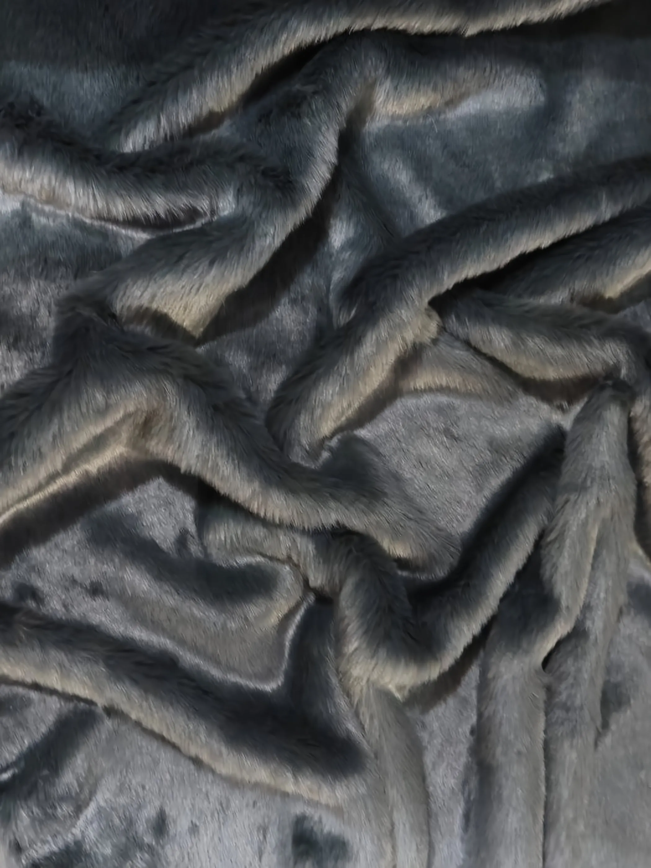 Short Shag Faux Fur Fabric / Charcoal / Sold By The Yard